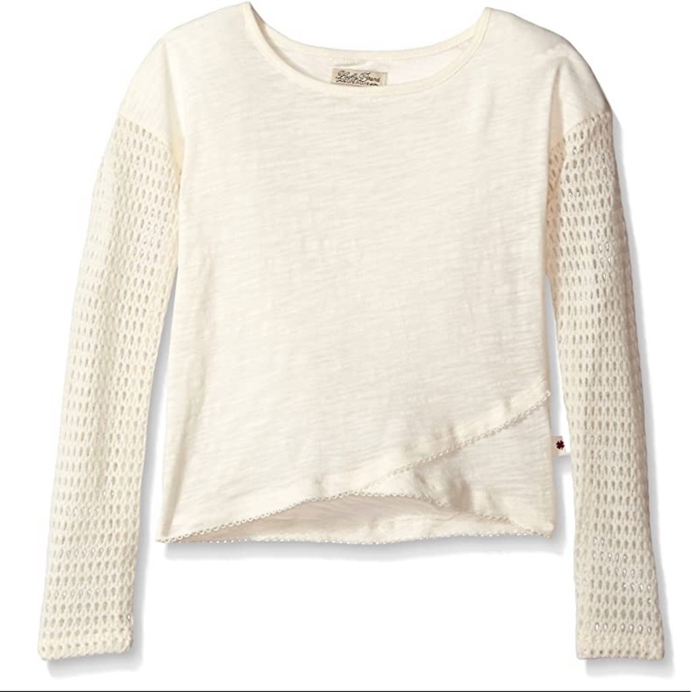 Lucky Brand Girls Big Eshie Popover Cream size L